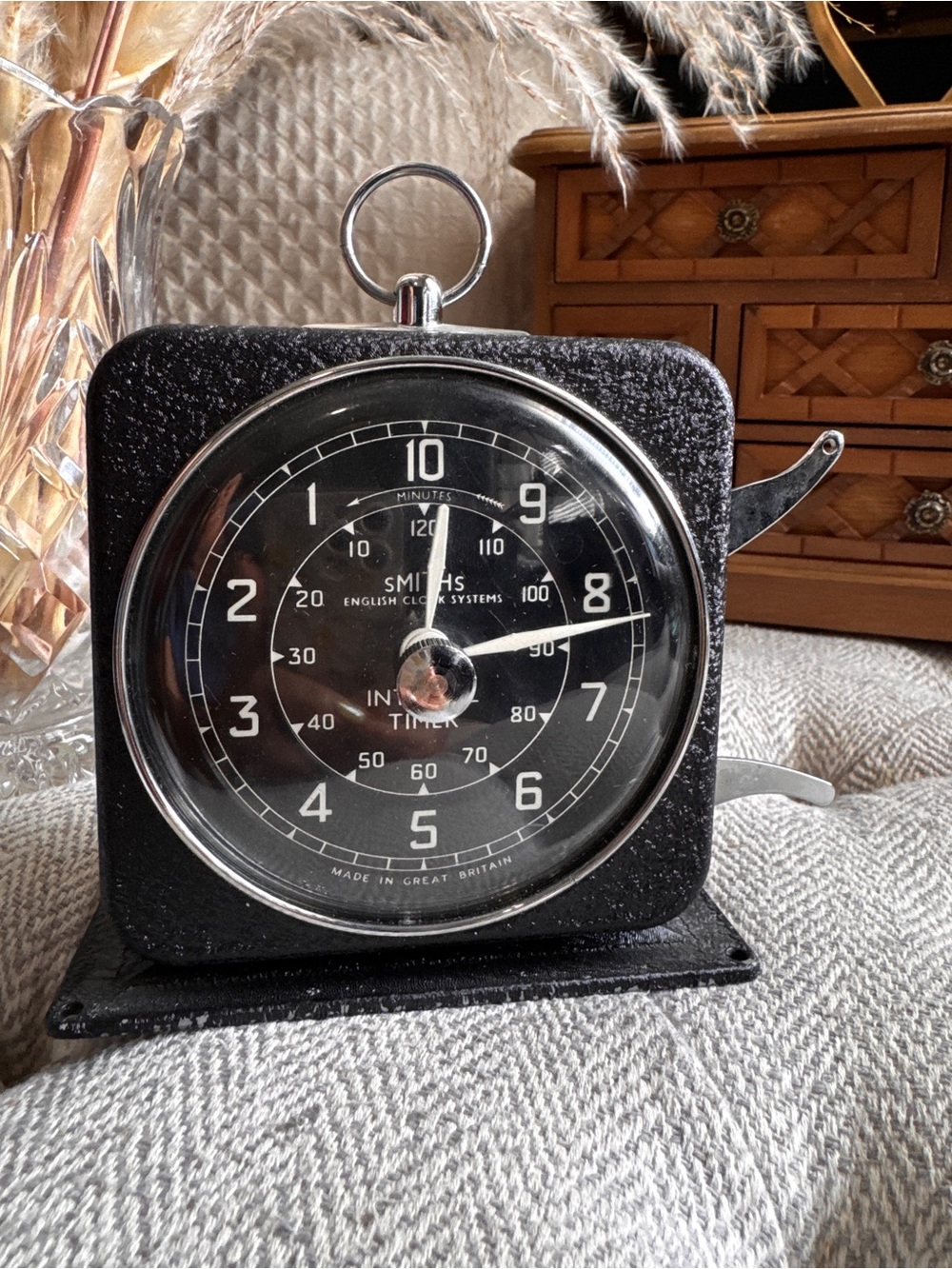SMITHS ENGLISH CLOCK SYSTEMS Black and Silver Retro Interval Timer
